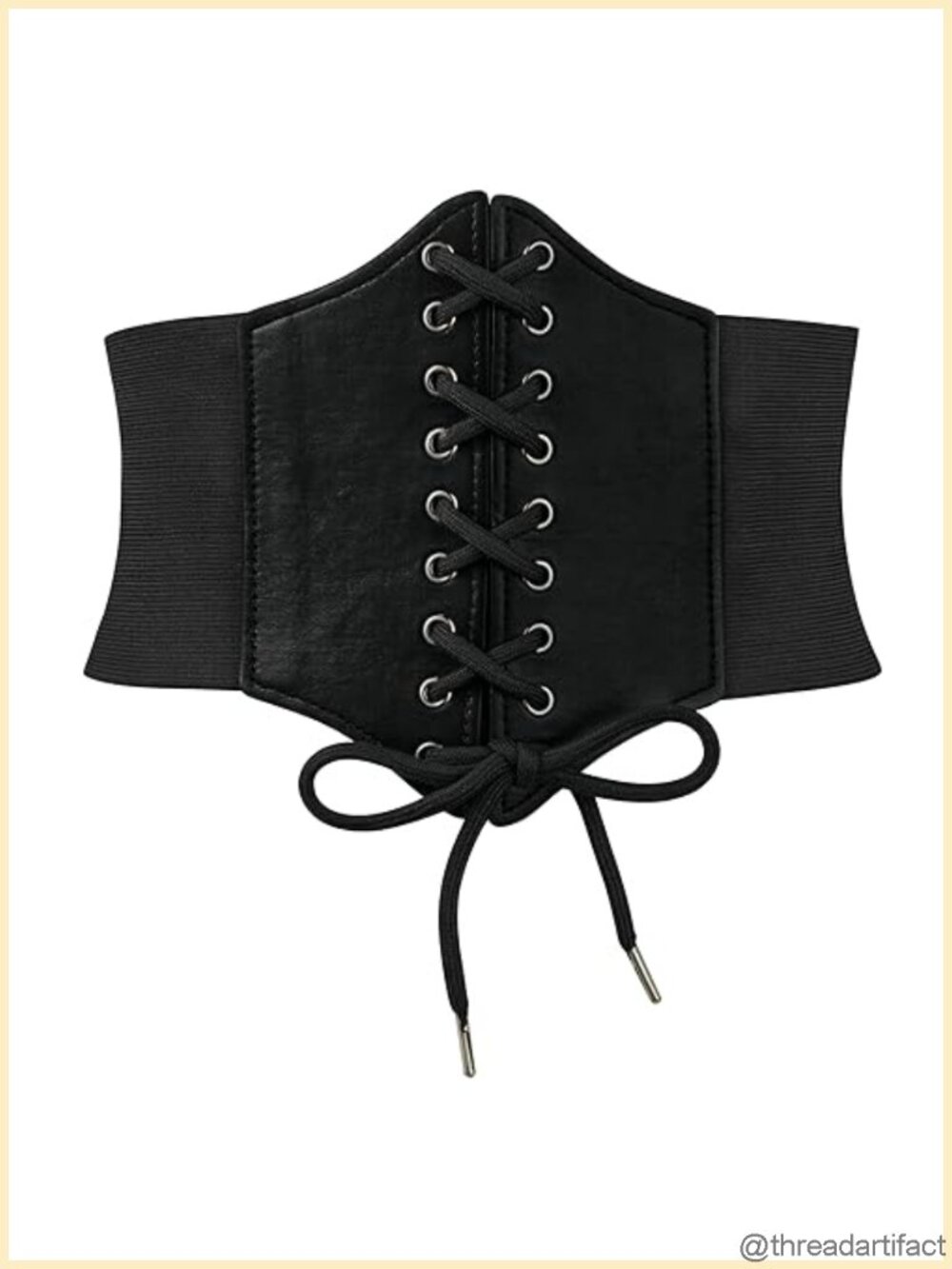 PU Leather Lace-Up Corset Belt Elastic Wide Waist Pirate Halloween Accessory